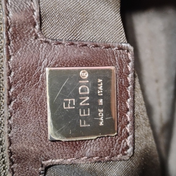 SALE! RARE! Auth FENDI Checkered Vintage Nylon Shoulder Bag W Dust Bag - Picture 11 of 15